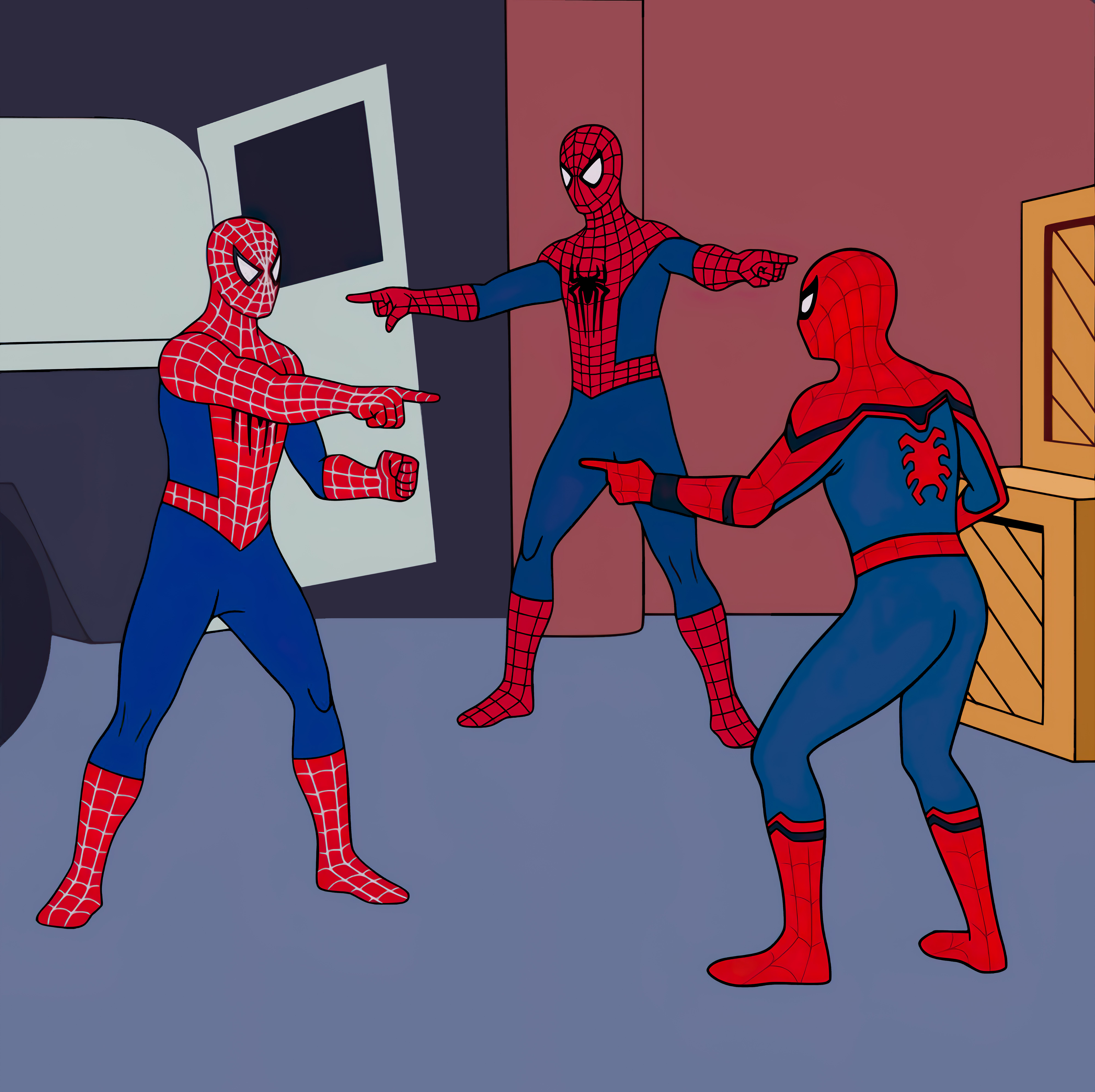 Spider-Man Pointing At Spider-Man Pointing At Spider-Man - Template.png
