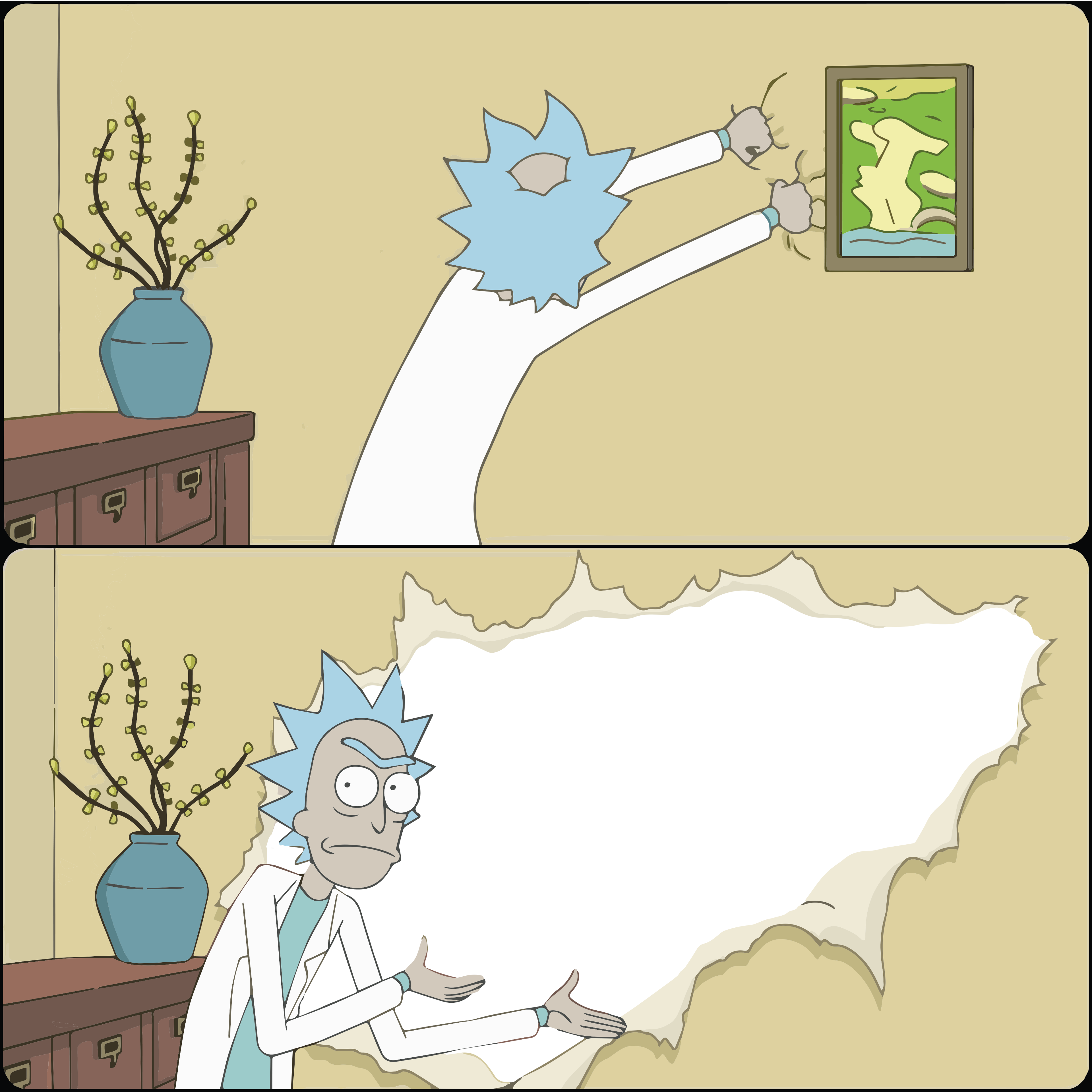 rick morty déchire tapisserie wallpaper transparent.png